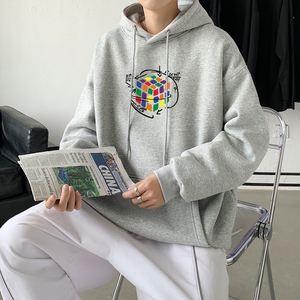 L2409P48秋冬新款卫衣男装宽松港风日系外套连帽衣服宽松卫衣图片