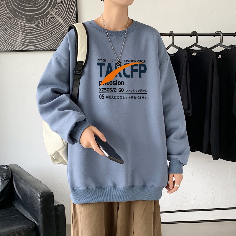 Y2466P38港风21秋季新款动漫圆领卫衣男潮流宽松青少年休闲外套图片