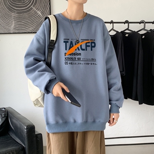 Y2466P38港风21秋季新款动漫圆领卫衣男潮流宽松青少年休闲外套图片