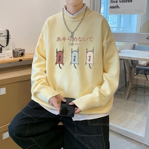 MD2836P55圆领针织衫男韩版潮流宽松休闲衣服秋季ins港风日系毛衣图片