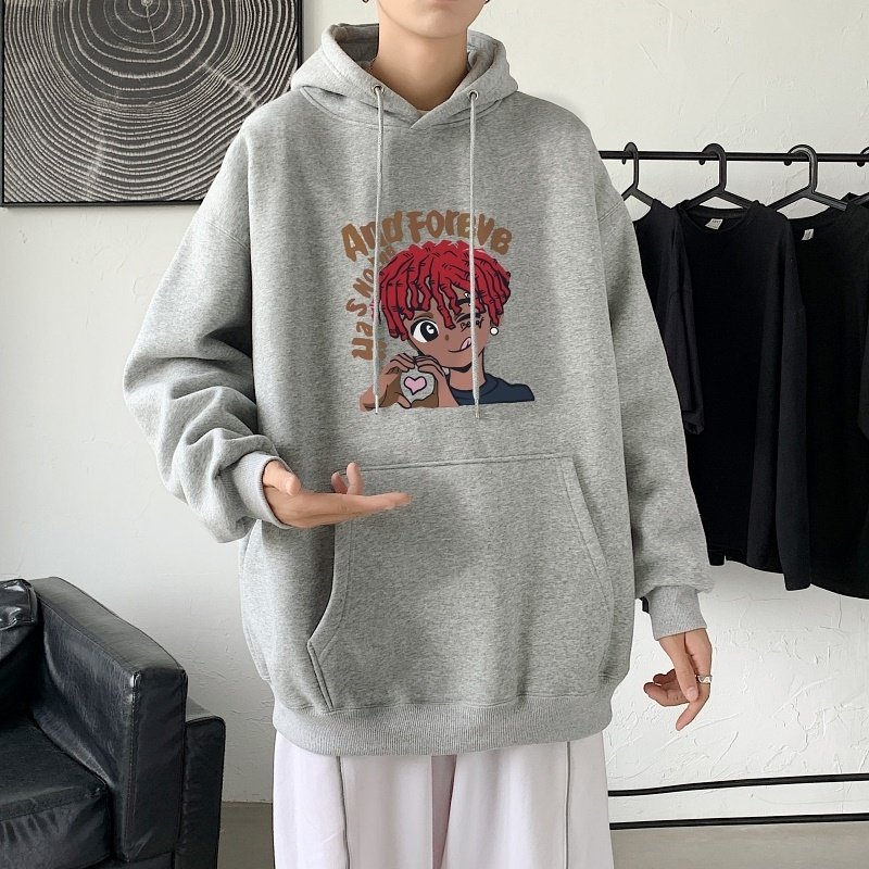 LD5675P38男生衣服美式重磅卫衣男oversize小众高街男潮ins春秋季,男装卫衣,星座510A-1