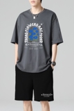 TZ3502休闲运动套装轻奢时尚感男士短袖t恤男夏季薄款潮牌短裤，男装休闲套装，星座510A-1