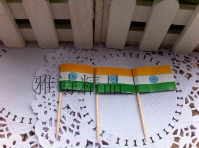 木质一花签水果签艺术The national flag, toothpick印度牙签国旗