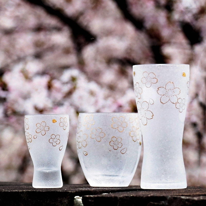 日本ADERIA雪兔镶金威士忌清啤酒杯玻璃对杯情侣生日结婚创意礼物
