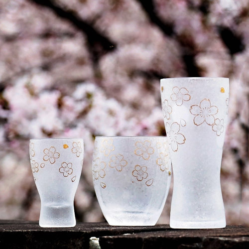 日本DERIA雪兔镶金玻璃杯