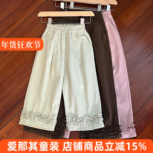 6011女童长裤春秋休闲裤棉布宽松裤子130-170cm