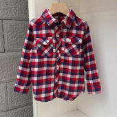 新款 春季 格子上衣外套 特价 140cm 632男女童长袖 100 衬衫