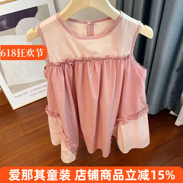 228女童无袖连衣裙夏季薄款棉布裙子120-160cm