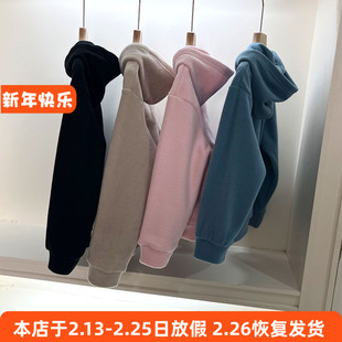 244男女童长袖卫衣秋冬加绒上衣帽衫休闲衫外套120-160cm