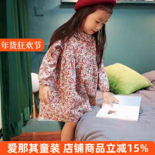 6101高定新款00后女童利伯缇面料长袖连衣裙条绒裙