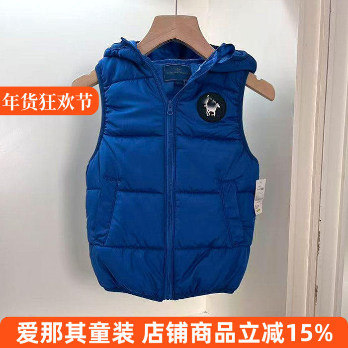 6131男女童马甲春秋冬季背心连帽上衣4-10岁 特价！
