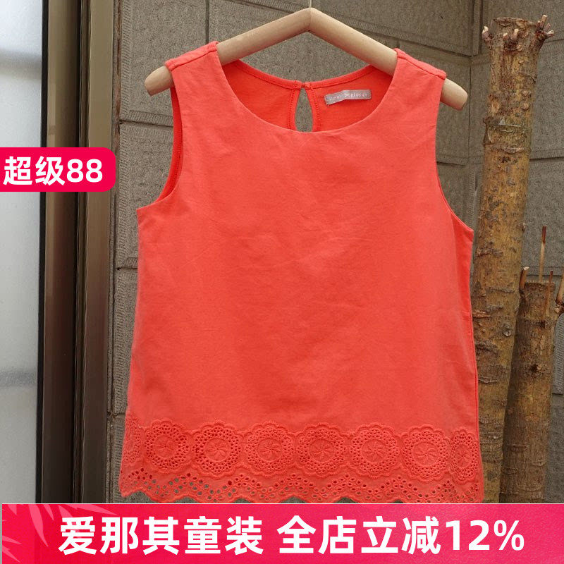 661外贸女童无袖T恤衫背心春秋夏季上衣打底衫