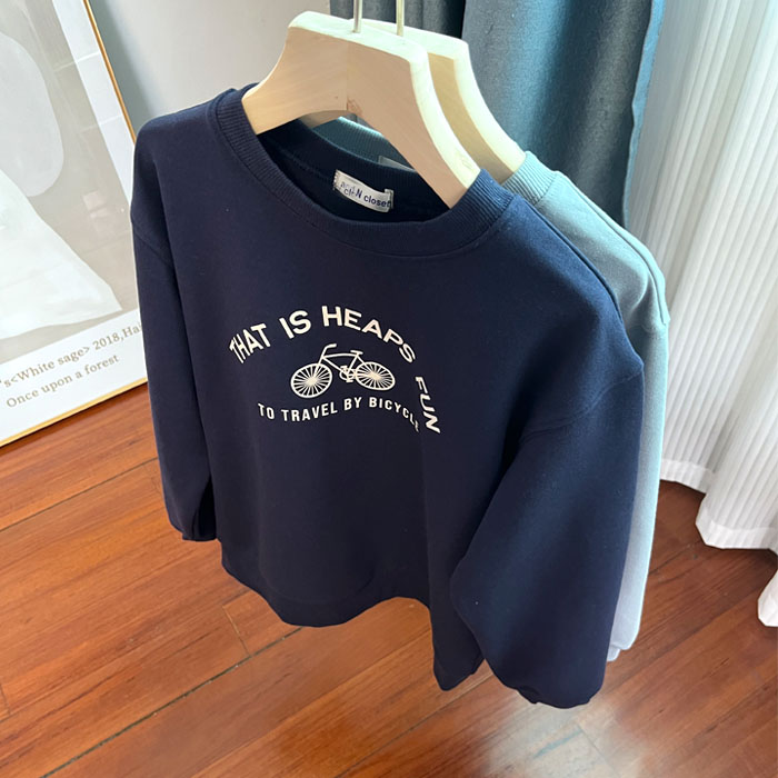 6151日单男女童长袖卫衣春秋毛圈上衣120-160cm