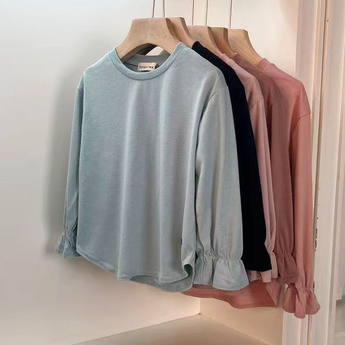 女童长袖T恤衫春秋薄款上衣亲肤