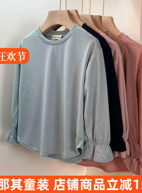 242日单BR女童长袖T恤衫春秋薄款上衣柔软舒服100-150cm 特价！
