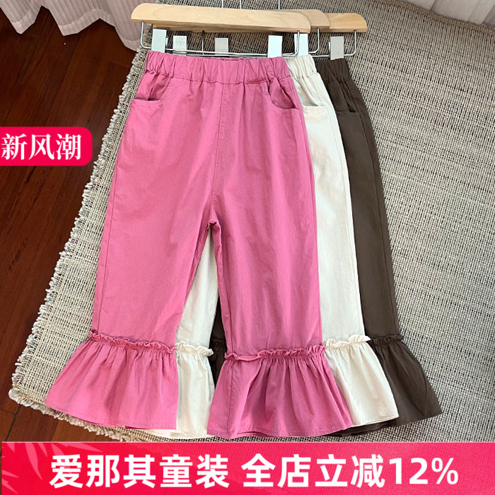 690女童长裤春夏季薄款棉布九分裤子110-150cm