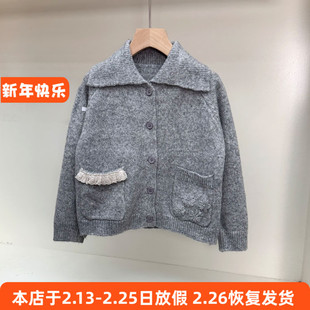 242女童长袖毛衣秋冬提花针织衫上衣110-150cm