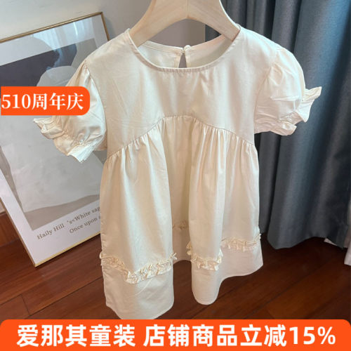 6123女童短袖连衣裙夏季棉布休闲裙公主裙100-140cm