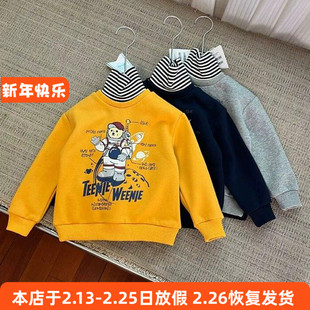 652男女童长袖卫衣春秋冬季加绒上衣100-150cm