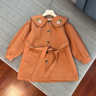 6024女童长袖 150cm 风衣春秋棉布双层外套110