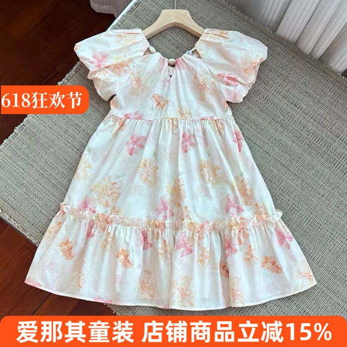 228女童短袖连衣裙夏季薄款棉布裙子120-160cm
