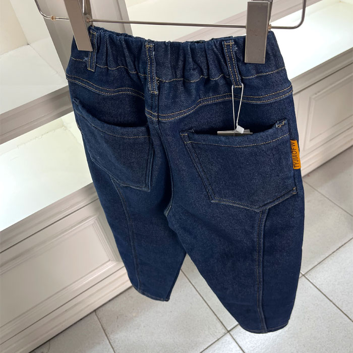 男女童牛仔裤秋冬加绒厚款保暖裤