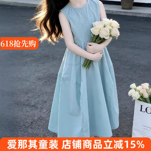 女童无袖连衣裙夏季薄款裙子