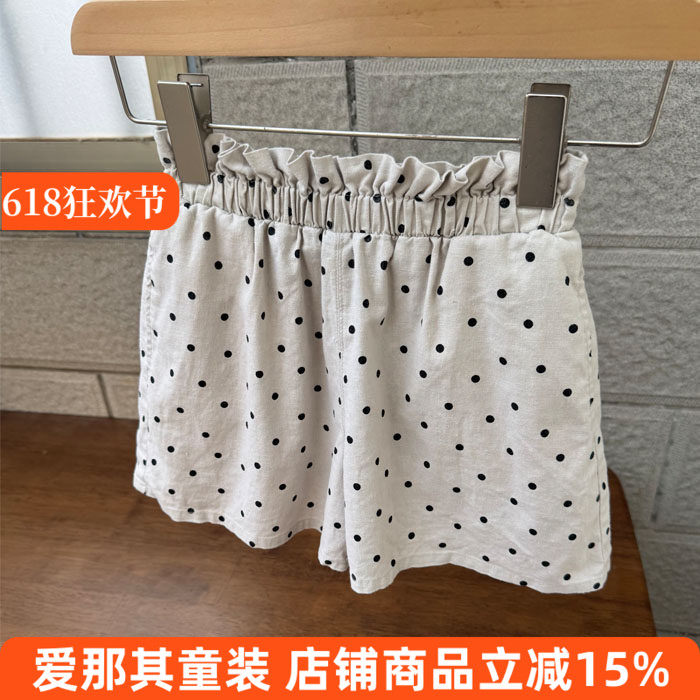 631日单GW女童短裤夏季棉麻休闲裤有内衫120-150cm