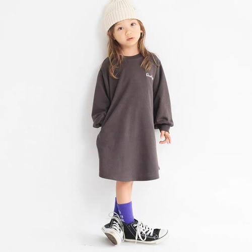 6142日单BR女童长袖连衣裙春秋休闲裙子90-150cm