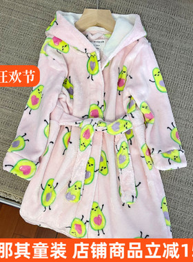 6330外贸女童长袖浴袍春秋冬季家居袍外套92-166cm 特价清仓！