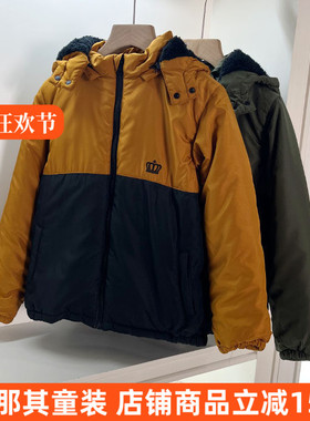 240男女童棉衣冬季长袖防风衣连帽上衣 帽子可拆卸 150特价！偏小