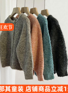 9150日单女童长袖针织衫秋冬毛衣开衫羊毛外套110-140cm