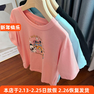 6152男女童短袖T恤衫夏季纯棉印花上衣120-160cm