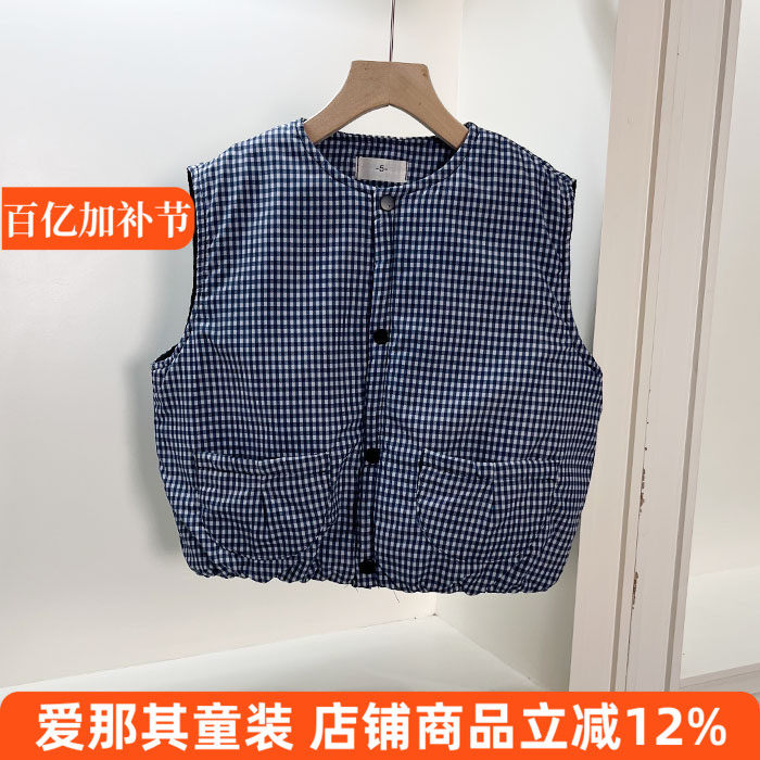 264男女童马甲背心春秋冬季夹薄棉上衣外套宽松版