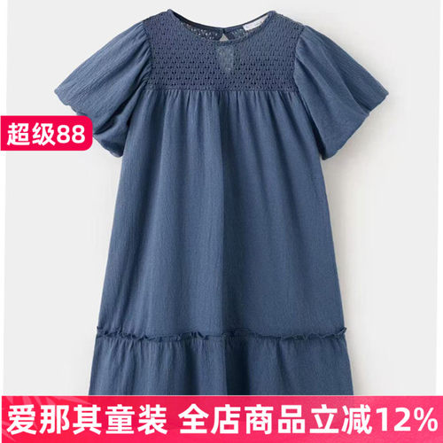 女童短袖连衣裙夏季薄款休闲裙子