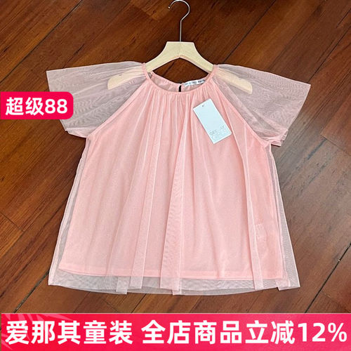 6041外贸女童短袖T恤衫夏季薄款娃娃衫中大童上衣 特价 140-162cm