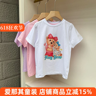 203男女童短袖T恤衫夏季棉T印花卡通上衣中大童110-160cm