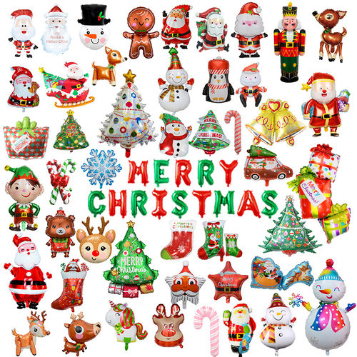卡通圣诞快乐派对平安夜铝膜气球