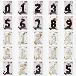 40寸底座黑白皇冠数字卡纸包装铝膜气球生日装饰场景布置周岁拍照