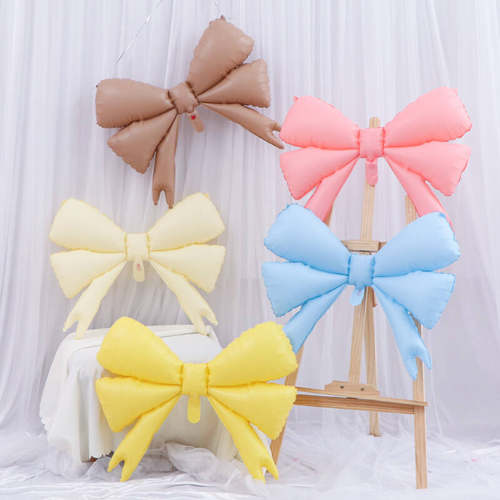 跨境新款哑光蝴蝶结铝膜气球