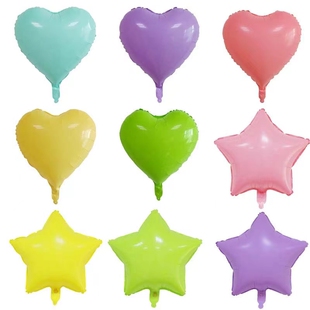 2026新款18寸马卡龙五角星心形爱心铝膜气球生日派对布置婚庆装饰