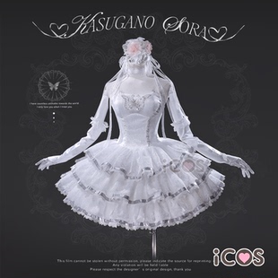 尾款ICOS春日野穹cos花嫁婚纱 缘之空穹妹cos服动漫cosplay女装