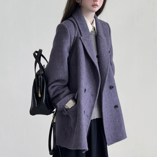 满减冬新显瘦小个子桑蚕丝减龄少女学院风羊毛毛呢大衣外套HL27-3