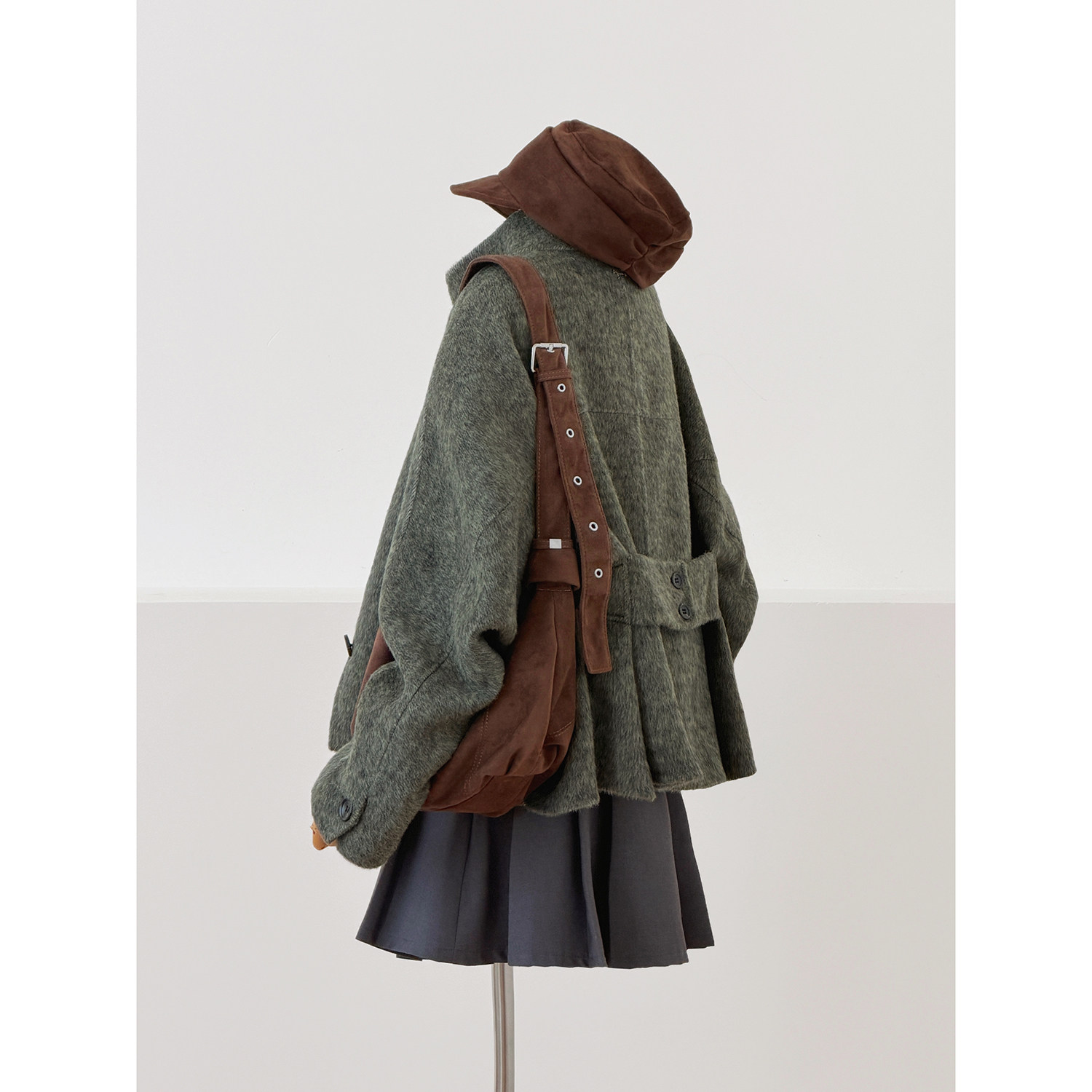 【中古感法式】复古风毛呢外套女短款双排扣高级感显瘦大衣HL184