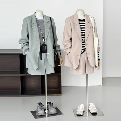 反季特价-春秋韩版显瘦学院百搭小个子休闲双面呢大衣女中长外套