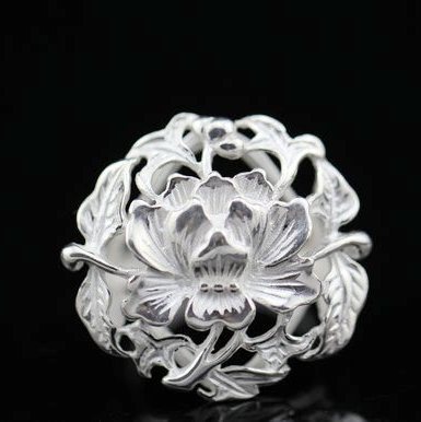 泰银 925纯银 正品 曼谷 手工ph7款式花戒指15-17