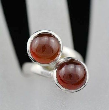 泰银 925纯银 曼谷银 手工银 进口正品 天然石榴石醉了戒指16