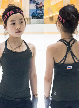 花样滑冰男童女童训练服俄罗斯本土icediva薄绒磨毛滑冰吊带