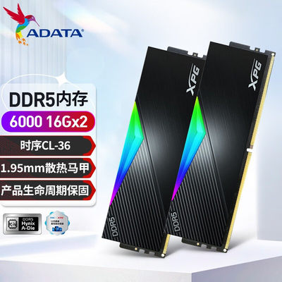 威刚XPG D500G龙耀DDR5 RGB内存 6000/6400台式机电脑16g/32g/64g