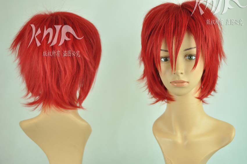 动漫cosplay假毛 酒红色短发 反翘少年 网球王子 远山金太郎 假发